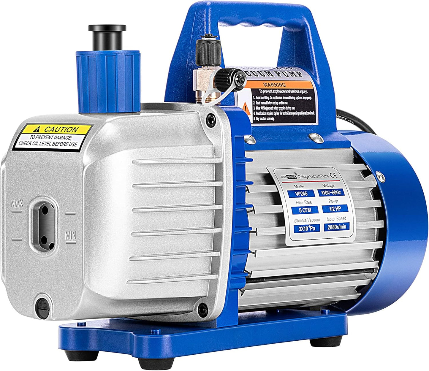 VIVOHOME 110V 1/4 HP 3.5 CFM Single Stage Rotary Vane Air Vacuum Pump with Oil Bottle