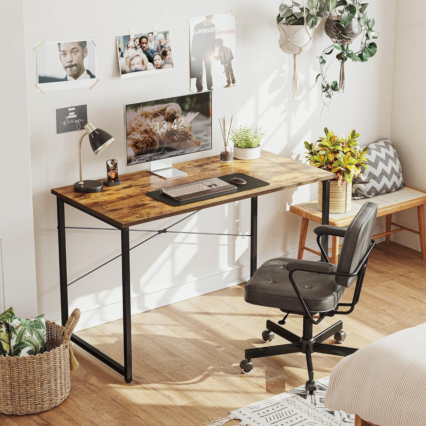 BANTI Computer Desk, 32 inch Home Office Desk, Modern Simple Style PC Table for Home, Office, Study, Writing, Black