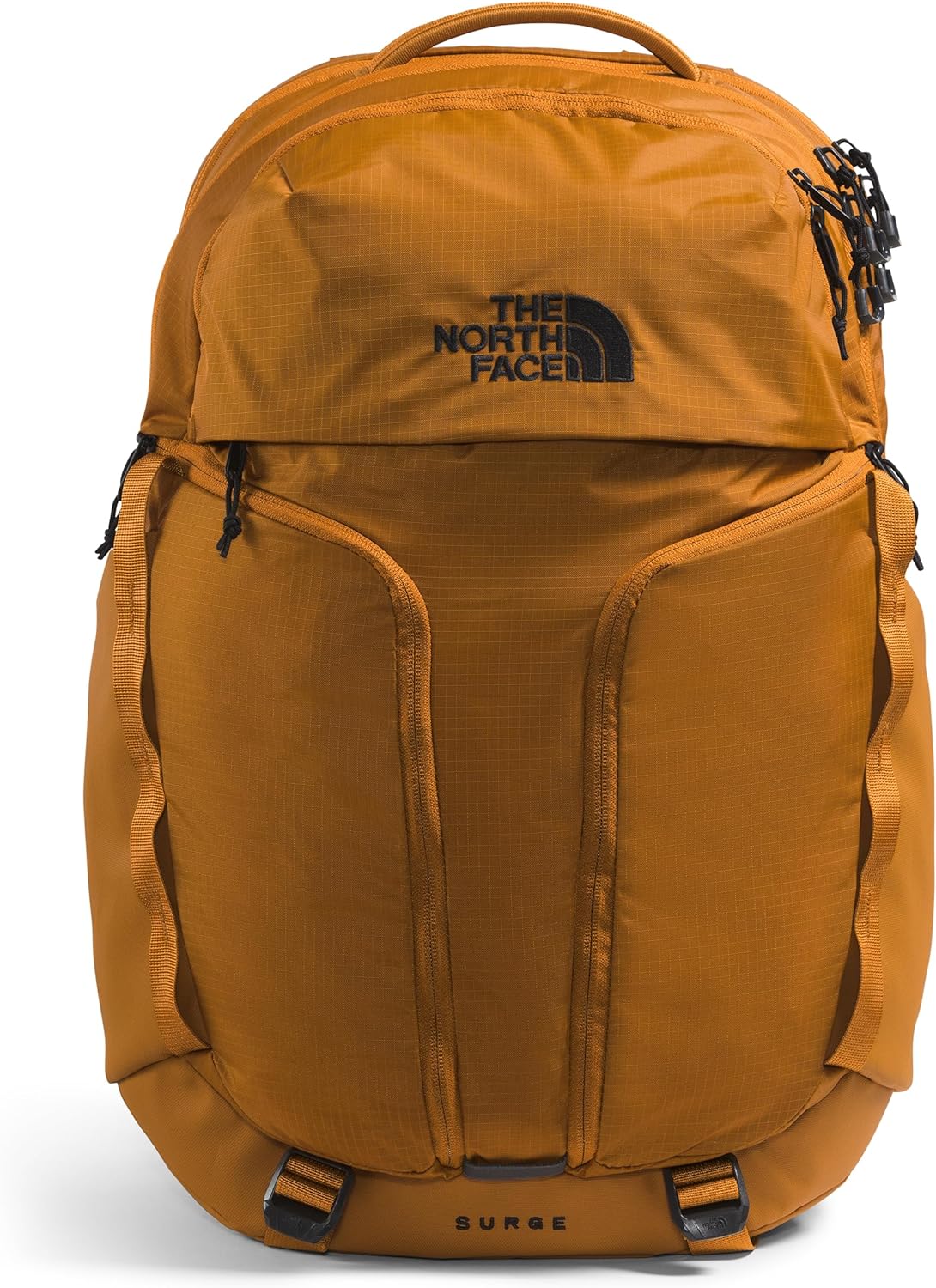 THE NORTH FACE Surge Commuter Laptop Backpack | Daypack with Water Repellent Finish, 16" Laptop Sleeve, Reflective Details, Asphalt Grey Light Heather/TNF Black-NPF, One Size