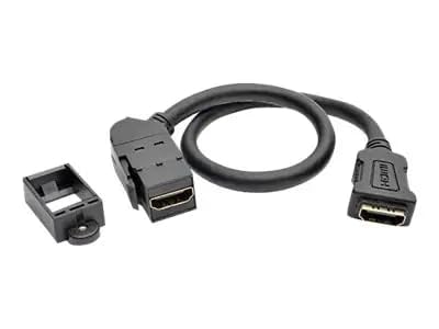 Tripp Lite Eaton P164-001-KPA-BK High-Speed HDMI with Ethernet F/F Keystone Panel Mount Coupler Cable, Angled Connector, 1 ft, Gold-Plated, Cloud Care Pre-Configured Bundle Eligible (50 Pack)