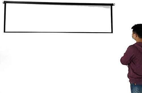 84 Inch Manual Pull Down Projector Screen 16:9 HD Matte White for Home Cinema, Office & Classroom - Height Adjustable