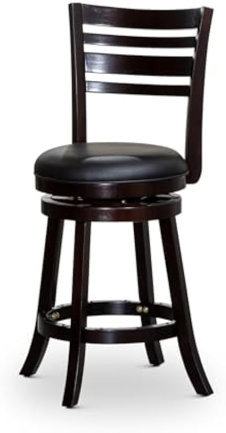 Swivel Chair 360, Living Room Chair Vintage Armless Bonded Leather Comfy Modern Home Furniture 17" L X 17" W X 40" H