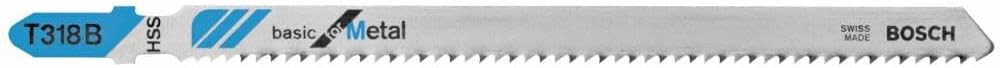 Bosch T318A100 100-Piece 5-1/4 In. 24 TPI Basic for Metal T-Shank Jig Saw Blades