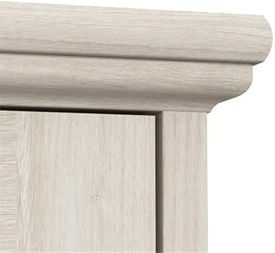 Bush Furniture Lennox 60W Farmhouse L Shaped Desk with Storage Cabinets in Linen White Oak | Corner Computer Table for Home Office Workspace