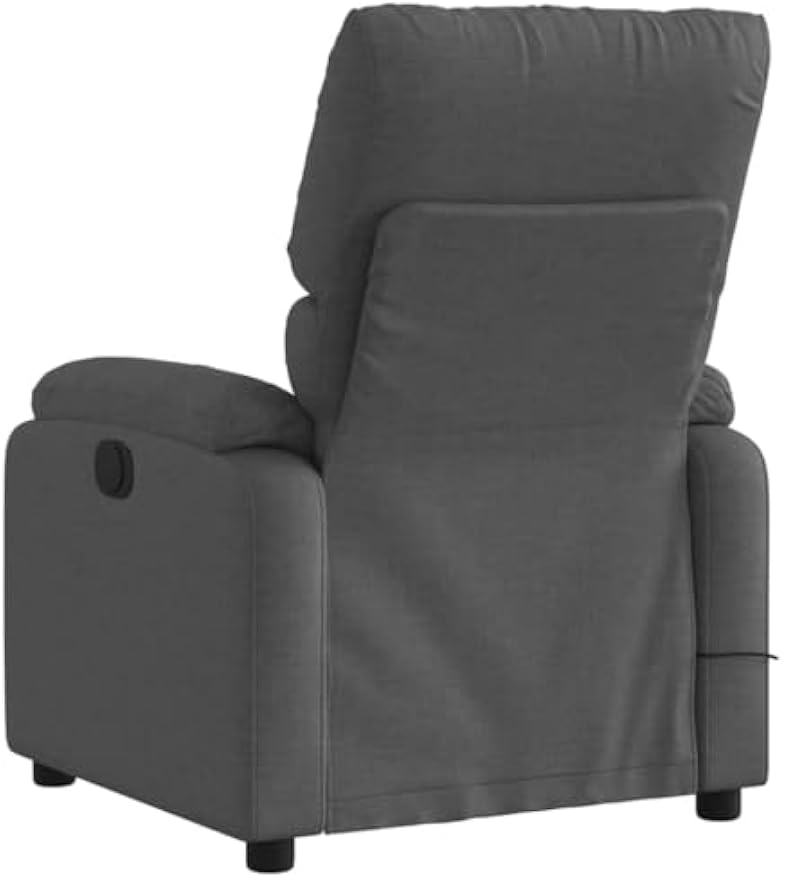 vidaXL Dark Gray Fabric Massage Recliner Chair with Adjustable Armrests and Vibrating Function for Living Room Office Use Reclining Armchair Comfortable Sofa Chairs