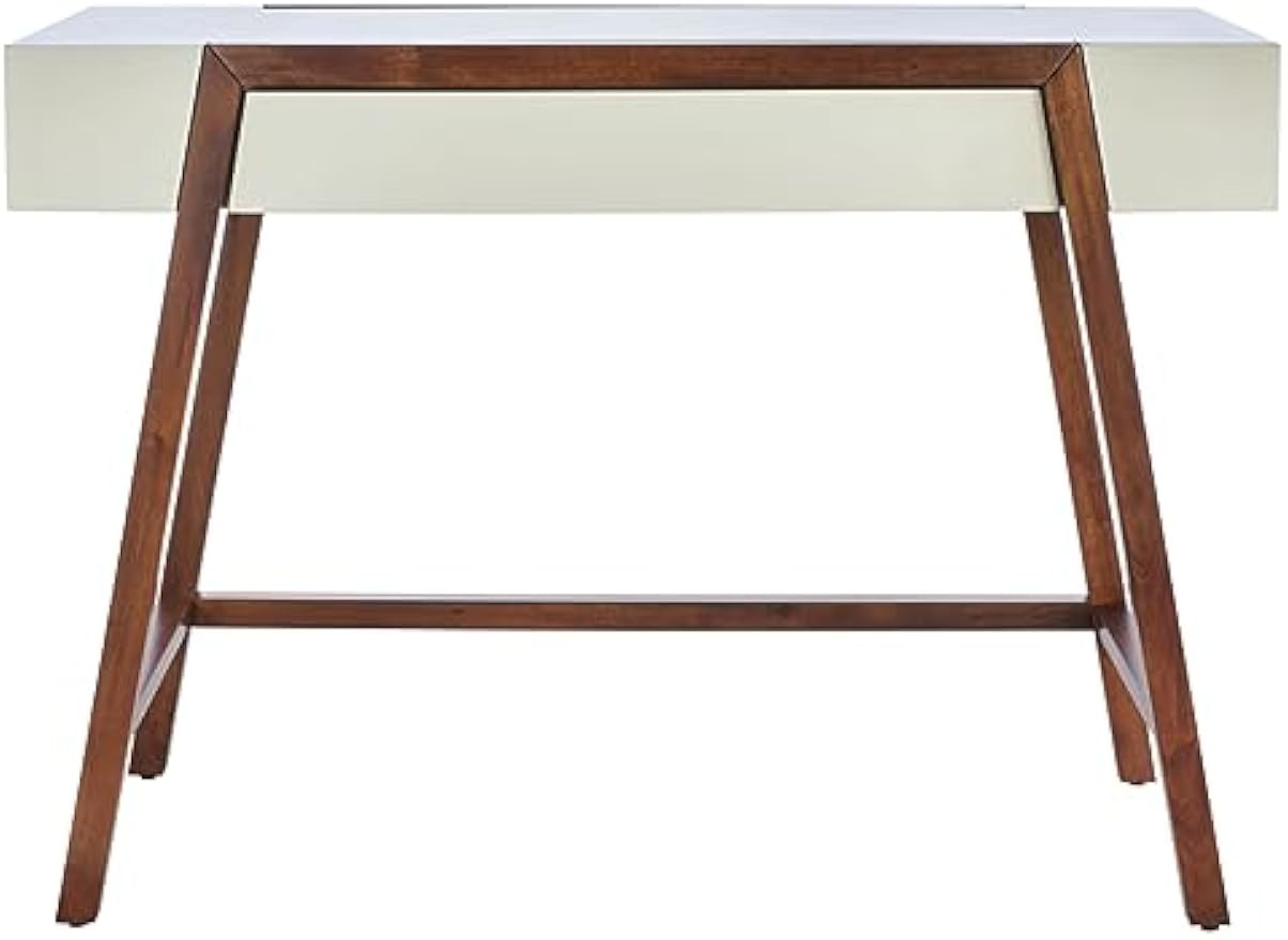 SAFAVIEH Home Collection Marwood Mid-Century Modern White/Brown Desk