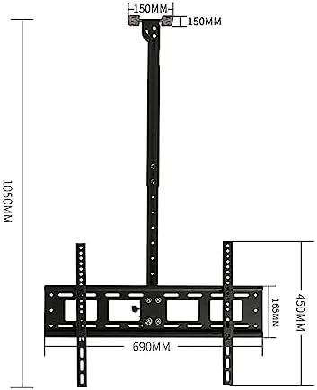 Tv Wall Mount - Adjustable Ceiling TV Mount Bracket, Full Motion 360 Deg Rotation Tilt Swivel TV Mount, Fits 40-80inch LED Screen Display, Can 90° Flip Down Cei（0.652.05m）