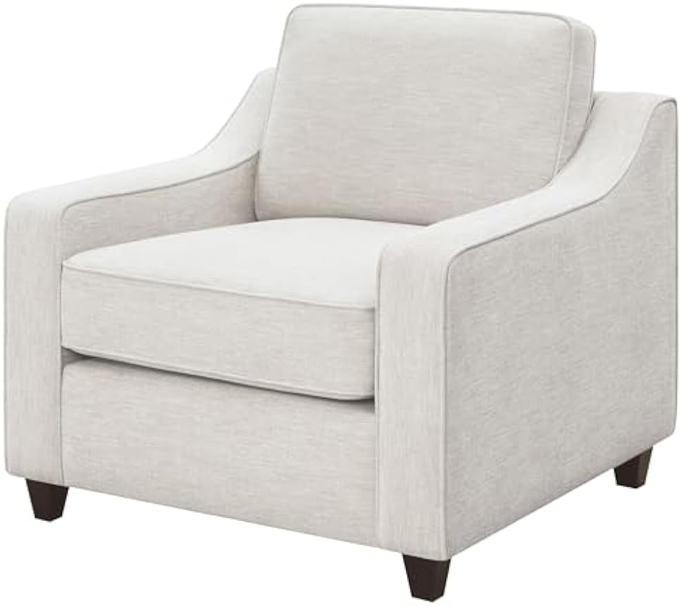 Coaster Home Furnishings - Christine - Upholstered Sloped Track Arm Accent Chair with Padded Seat and Back, Wood Frame, Reversible Cushion and Tapered Wood Legs - Living Room - Beige - 552063