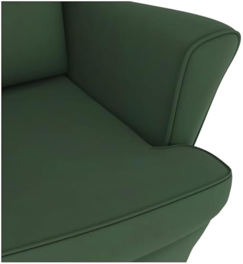 vidaXL Dark Green Velvet Rocking Chair with Solid Rubber Wood Legs - Stylish Design, Padded Foam for Comfort, Ideal for Living Room or Lounge Area