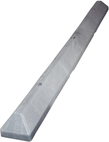 6' Recycled Plastic Commercial Parking Blocks (Light Gray, 1-Pack)