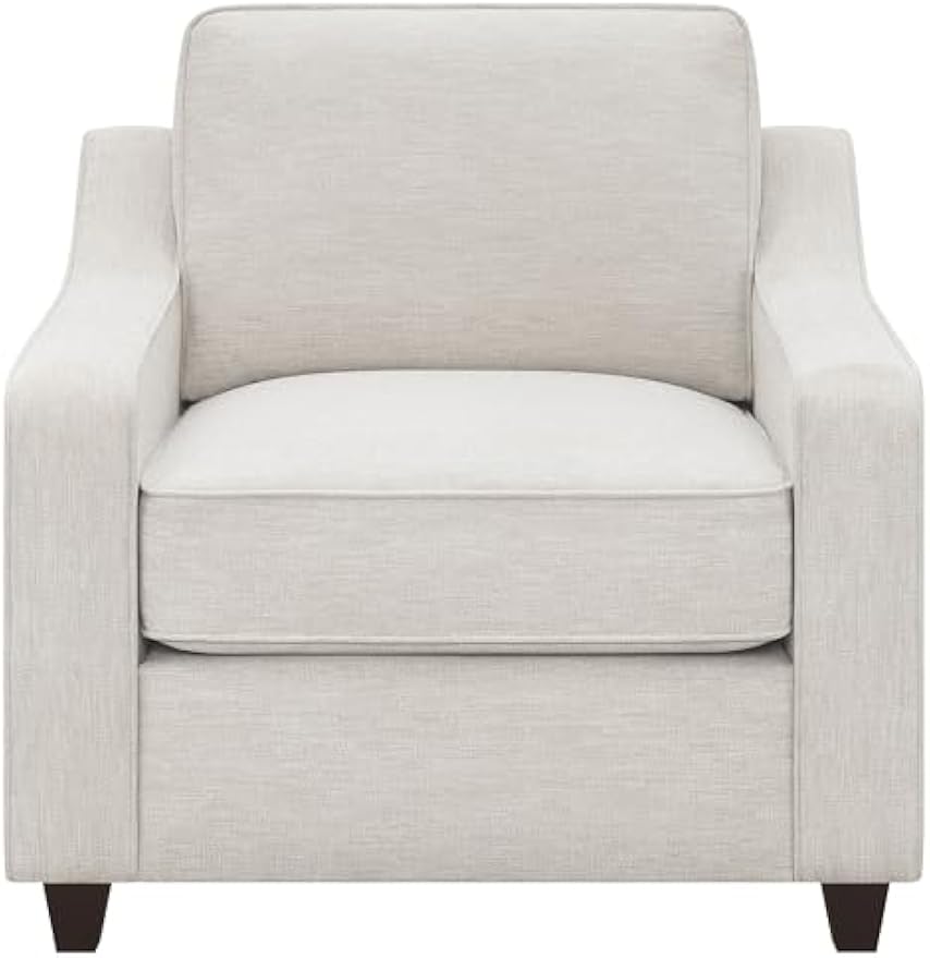 Coaster Home Furnishings - Christine - Upholstered Sloped Track Arm Accent Chair with Padded Seat and Back, Wood Frame, Reversible Cushion and Tapered Wood Legs - Living Room - Beige - 552063