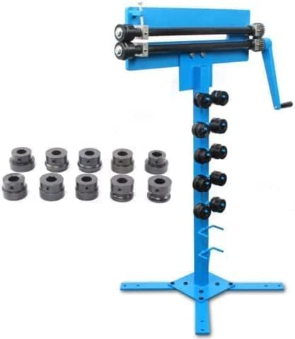 Sheet Metal Bead Roller Machine, Rotary Steel Bending Bender, Sheet Metal Bead Roller Bending Machine Set, with 6 Dies Set, 1.2mm Sheet Metal Bead Roller Rotary Burring Swaging Machine