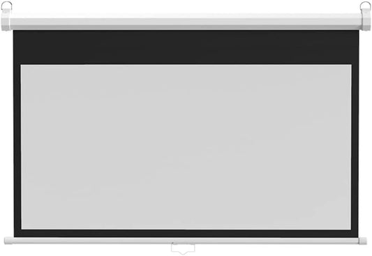 60'' Projector Screen Manual Pull Down Projection Screen Outdoor Portable HD Screen 4:3 Format Great for Home Theater Presentation (60inch 16:9)