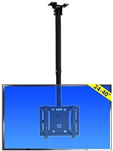 TV Mount,Sturdy TV Ceiling Mount Bracket, Tilts, Swivels and Height Adjustable, Fits Most 24'' -40'' LCD LED Plasma Monitor Screen Display up to 250x250