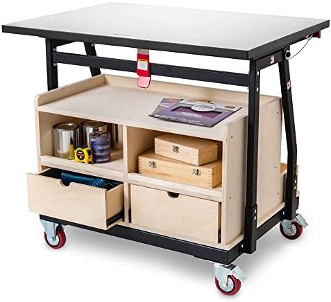 Rockler Material Mate Panel Cart and Shop Stand – Mobile Base Stand Contains Smooth Rolling 4” Casters – Mobile Workbench for Tools - Rigid Steel Frame Construction – Woodworking Tools and Accessories