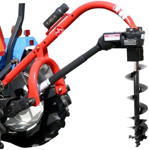 Tool Tuff Model 400 3-Point Tractor Post Hole Digger with 6" and 9" Standard Duty Auger for Compact/Sub-Compact/Cat 0 Tractors