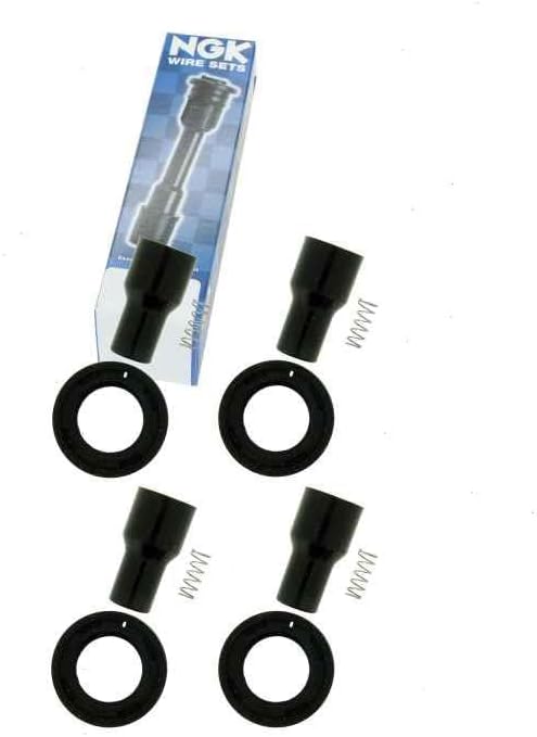 4 pc NGK Ignition Coil Boots compatible with Toyota Tacoma 2.4L 2.7L L4 2000-2014