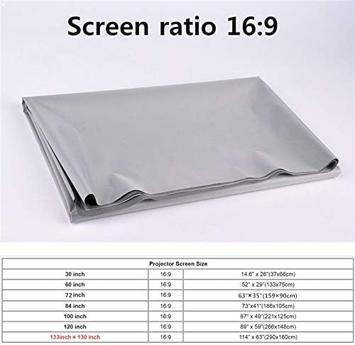 16:9 Projector Simple Curtain Screen 60 72 84 100 120 Inch Home Outdoor Office Portable 3D Projection Screen(40 inch)