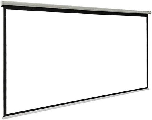 84 Inch Manual Pull Down Projector Screen 16:9 HD Matte White for Home Cinema, Office & Classroom - Height Adjustable