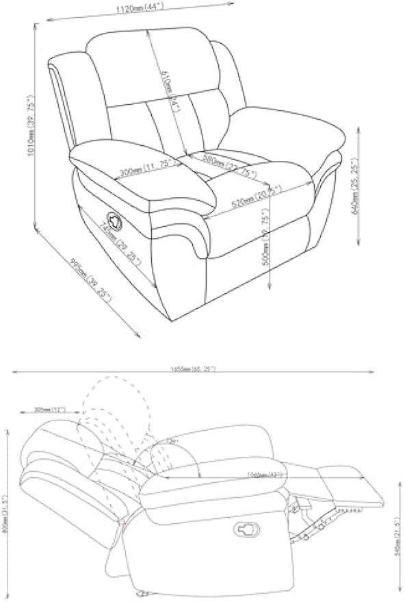 Coaster Home Furnishings - Bahrain - Fabric Upholstered Glider Recliner Chair with Wall Hugger, Cool Gel Memory Foam, Padded Arms, and Plush Headrest - Living Room - 44-Inch - Charcoal - 609543