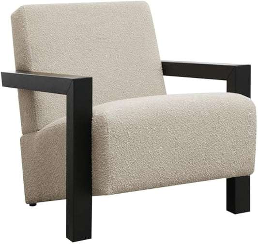 Coaster Home Furnishings - Fitzroy - Upholstered Boucle Accent Chair with Arms, Wood Frame, Angled Armrests, Reclined Seat and Back - Living Room - Latte - 903095