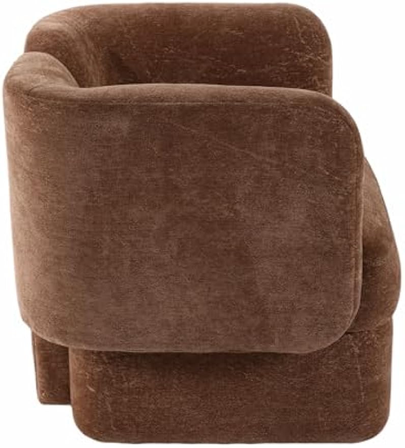 Sagebrook Home Brown Fabric Accent Chair Modern Upholstered Lounge Chair for Home, Office, Bedroom & Living Room Comfortable & Stylish Seating 28 Inches