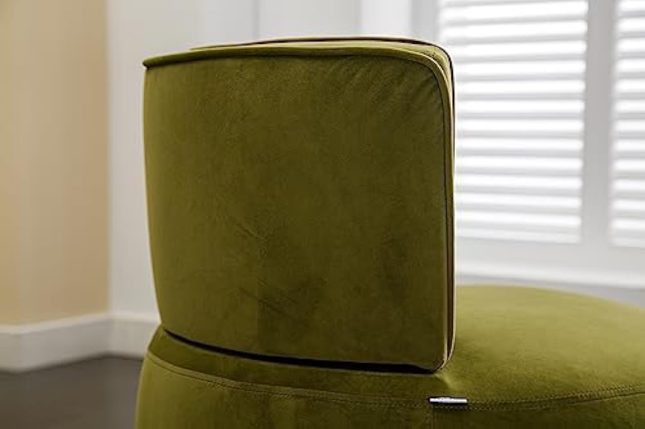 TTK Swivel Barrel Chairs for Living Room Set of 2, 360 Degree Comfy Modern Round Chair Velvet Gold Accent Upholstered Armchair Arm Chair Sherpa for Bedroom Club Office Nursery Silla para Sala(Olive)