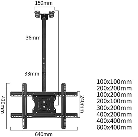 Ceiling TV MountCeiling TV Mount Bracket - Adjustable Height Telescopic Tilt and Swivel Ceiling TV Mount, Fits 32-75 Inch Flat Panel TVs
