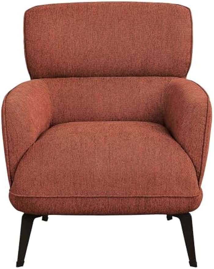 Coaster Home Furnishings - Andrea - Upholstered Foam Cushion Accent Chair with Crescent Track Arms, Metal Base and Thick Seat Cushion - Living Room - Orange - 903081