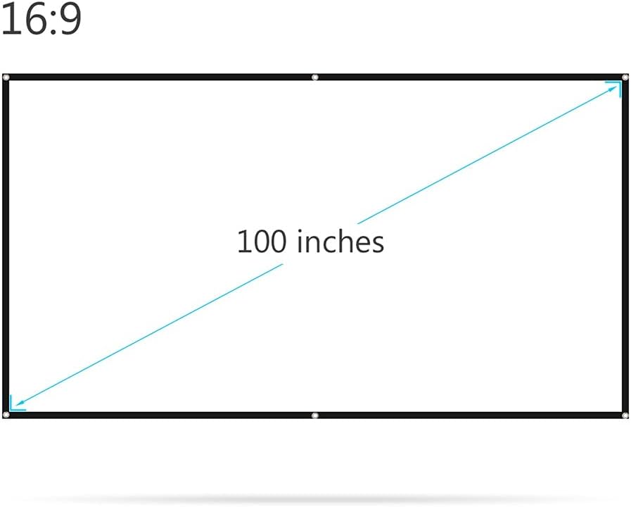 150 inch Projector Screen Widescreen 16:9 Portable Projection Screen Anti-Crease Foldable Indoor Outdoor Projector Movies Screen