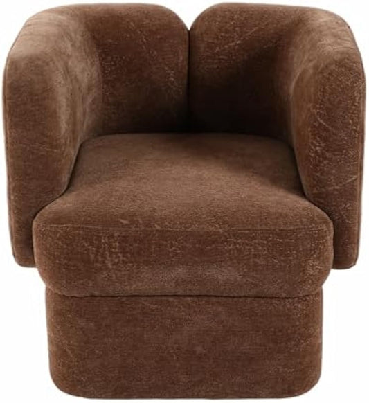 Sagebrook Home Brown Fabric Accent Chair Modern Upholstered Lounge Chair for Home, Office, Bedroom & Living Room Comfortable & Stylish Seating 28 Inches