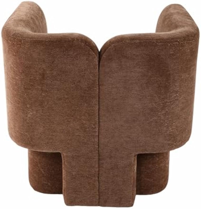 Sagebrook Home Brown Fabric Accent Chair Modern Upholstered Lounge Chair for Home, Office, Bedroom & Living Room Comfortable & Stylish Seating 28 Inches