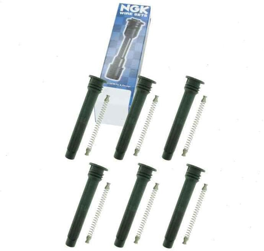 6 pc NGK Ignition Coil Boots compatible with Jeep Wrangler 3.6L V6 2012-2015