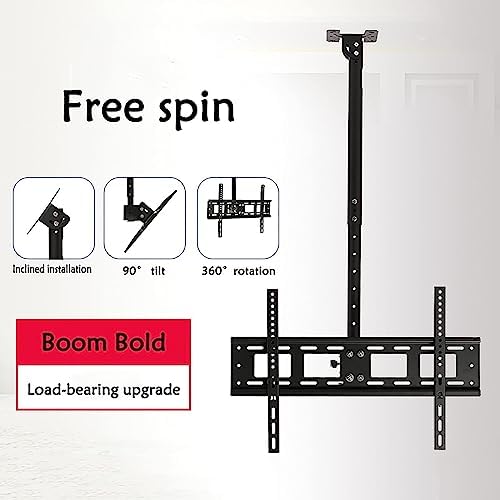 Tv Wall Mount - Adjustable Ceiling TV Mount Bracket, Full Motion 360 Deg Rotation Tilt Swivel TV Mount, Fits 40-80inch LED Screen Display, Can 90° Flip Down Cei（0.652.05m）