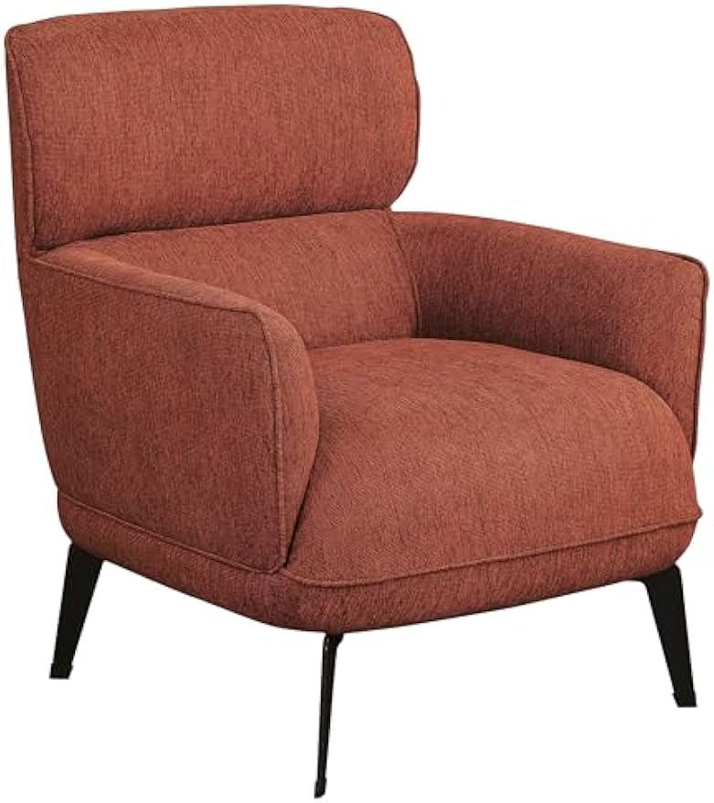 Coaster Home Furnishings - Andrea - Upholstered Foam Cushion Accent Chair with Crescent Track Arms, Metal Base and Thick Seat Cushion - Living Room - Orange - 903081