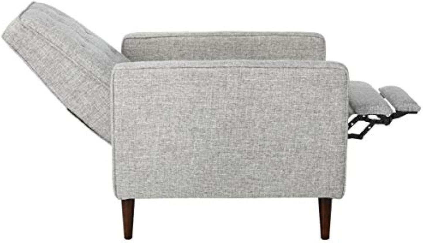 Christopher Knight Home Macedonia Mid Century Modern Tufted Back Fabric Recliner (Light Grey Tweed).