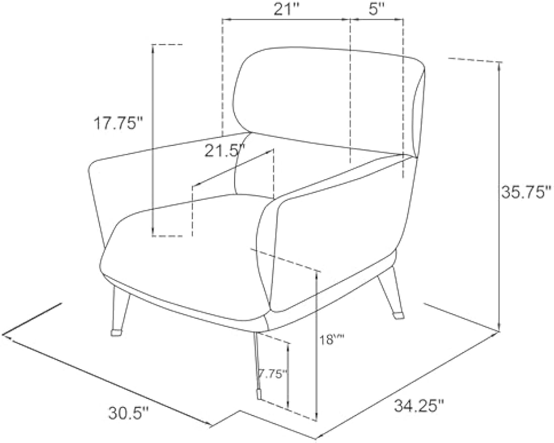 Coaster Home Furnishings - Andrea - Upholstered Foam Cushion Accent Chair with Crescent Track Arms, Metal Base and Thick Seat Cushion - Living Room - Orange - 903081