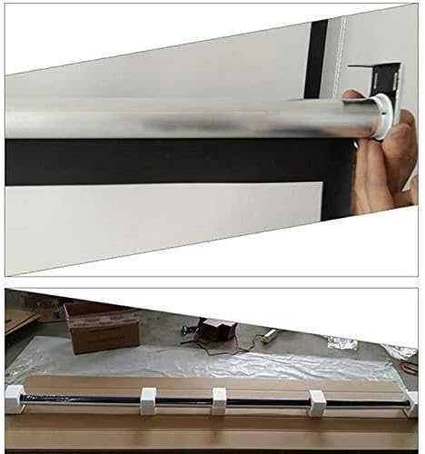 84 Inch Manual Pull Down Projector Screen 16:9 HD Matte White for Home Cinema, Office & Classroom - Height Adjustable