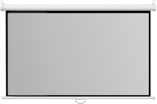 Auto Locking Pull Down Projector Screen Manual, Wall Mount White Portable Wrinkle-Free Projection Screen, Retractable Auto Locking for Indoor Movie Home(92in,4:3)
