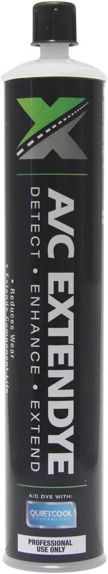 UView 499108A Automotive Air Conditioner ExtenDye 8oz Cartridge for Spotgun Injection Systems, Super-Concentrated UV Dye, Friction Modifier, Anti-wear Additive, Services 64 Vehicles, Hybrid Safe