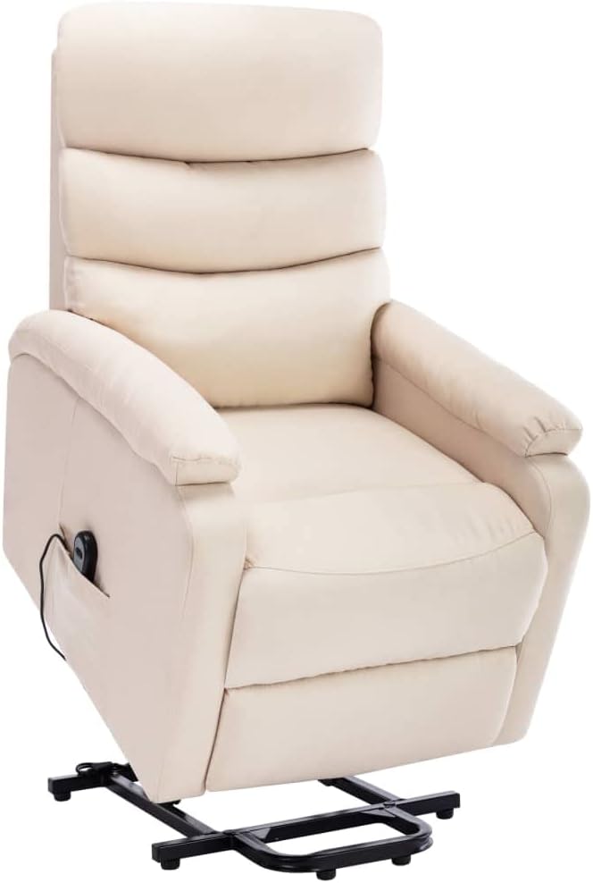 Standing Massage Recliner, Electric Lift Recliner Sofa for Seniors, Sofa Living Room Chair with Vibration Massage and Waist Heating, Light Grey Fabric