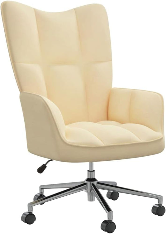 Accent Chair Arm Chair Living Room Chairs,Sleeper Sofa Relaxing Chair Cream White Velvet,for Apartment Living and Home Office