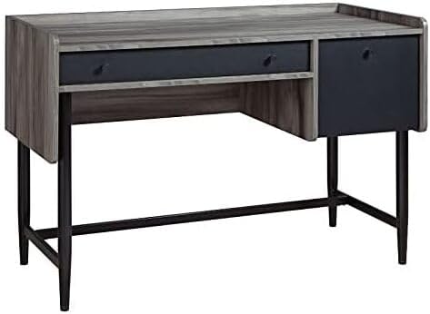Sauder Harvey Park Modern Home Office Desk with Storage, Jet Acacia Finish