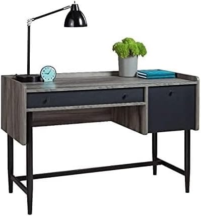 Sauder Harvey Park Modern Home Office Desk with Storage, Jet Acacia Finish