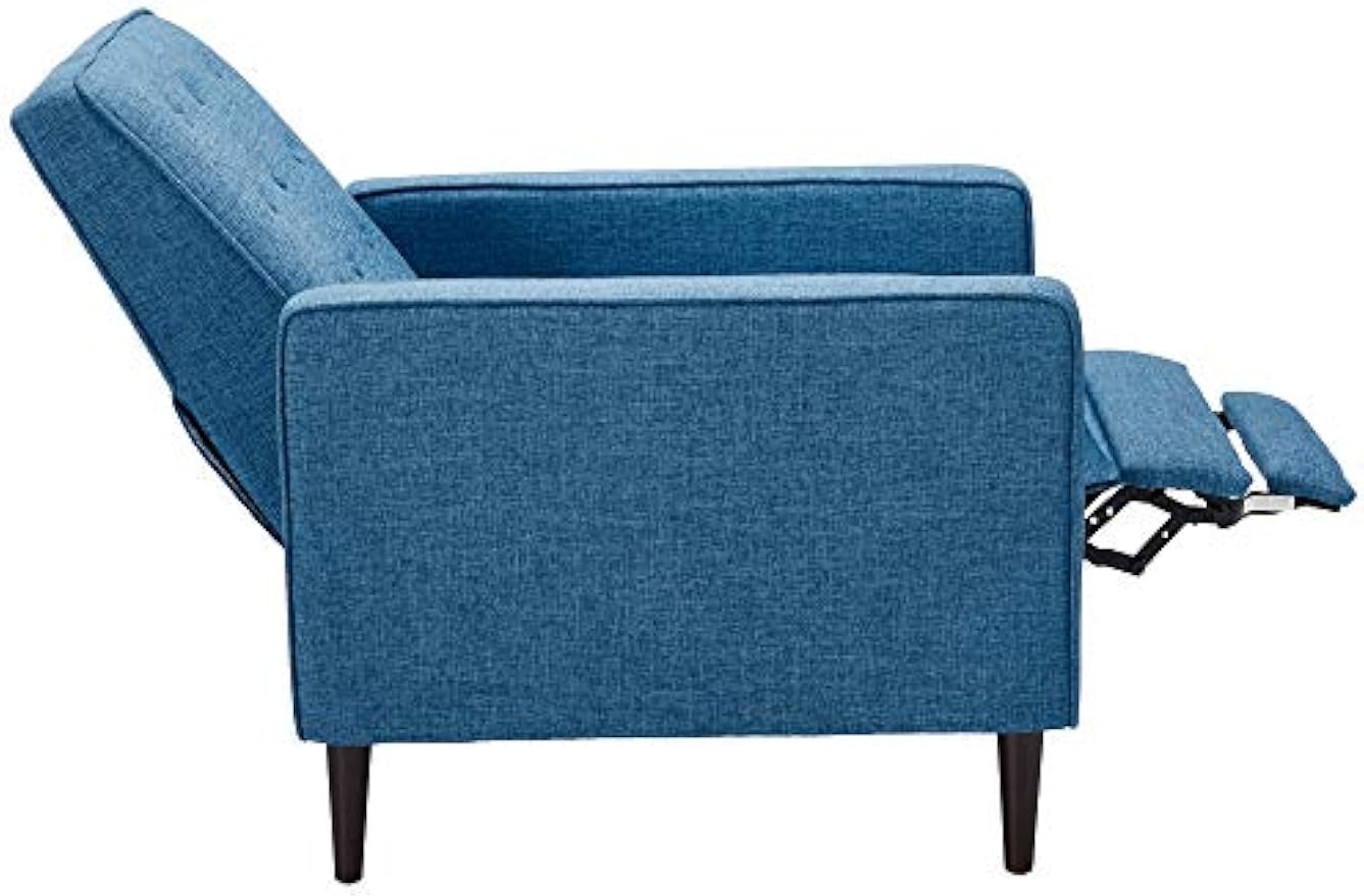 Christopher Knight Home Macedonia Mid Century Modern Tufted Back Fabric Recliner (Muted Blue).