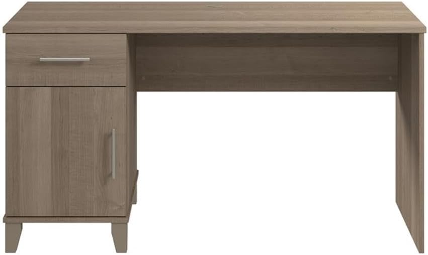 Bush Furniture Somerset 54W Office Desk with Drawer and Storage Cabinet in Ash Gray | Computer Table for Home Office Workspace