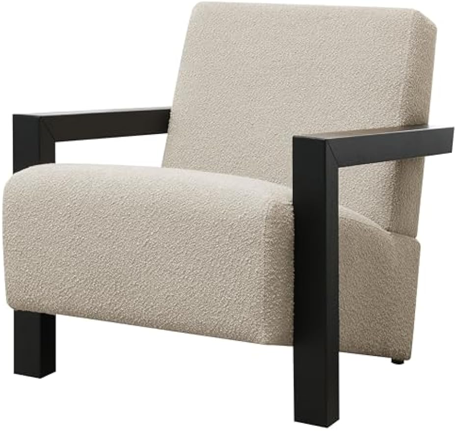Coaster Home Furnishings - Fitzroy - Upholstered Boucle Accent Chair with Arms, Wood Frame, Angled Armrests, Reclined Seat and Back - Living Room - Latte - 903095