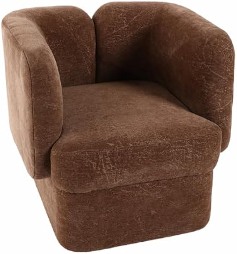 Sagebrook Home Brown Fabric Accent Chair Modern Upholstered Lounge Chair for Home, Office, Bedroom & Living Room Comfortable & Stylish Seating 28 Inches