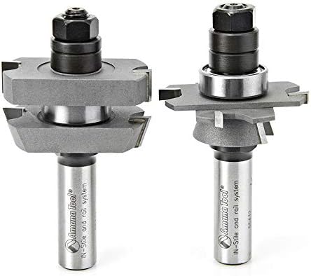 Amana Tool - 55432 Carbide Tipped Adjustable Straight with Bevel Instile & Rail System 1