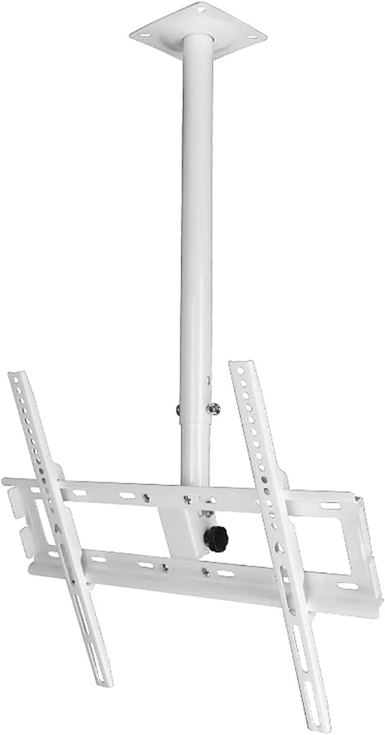 Ceiling TV Mount Adjustable for 32 55 Inch Flat Screens VESA Up to 400x400mm Supports Up to 50kg Black and White 0.52m Extension Perfect for Home Theater